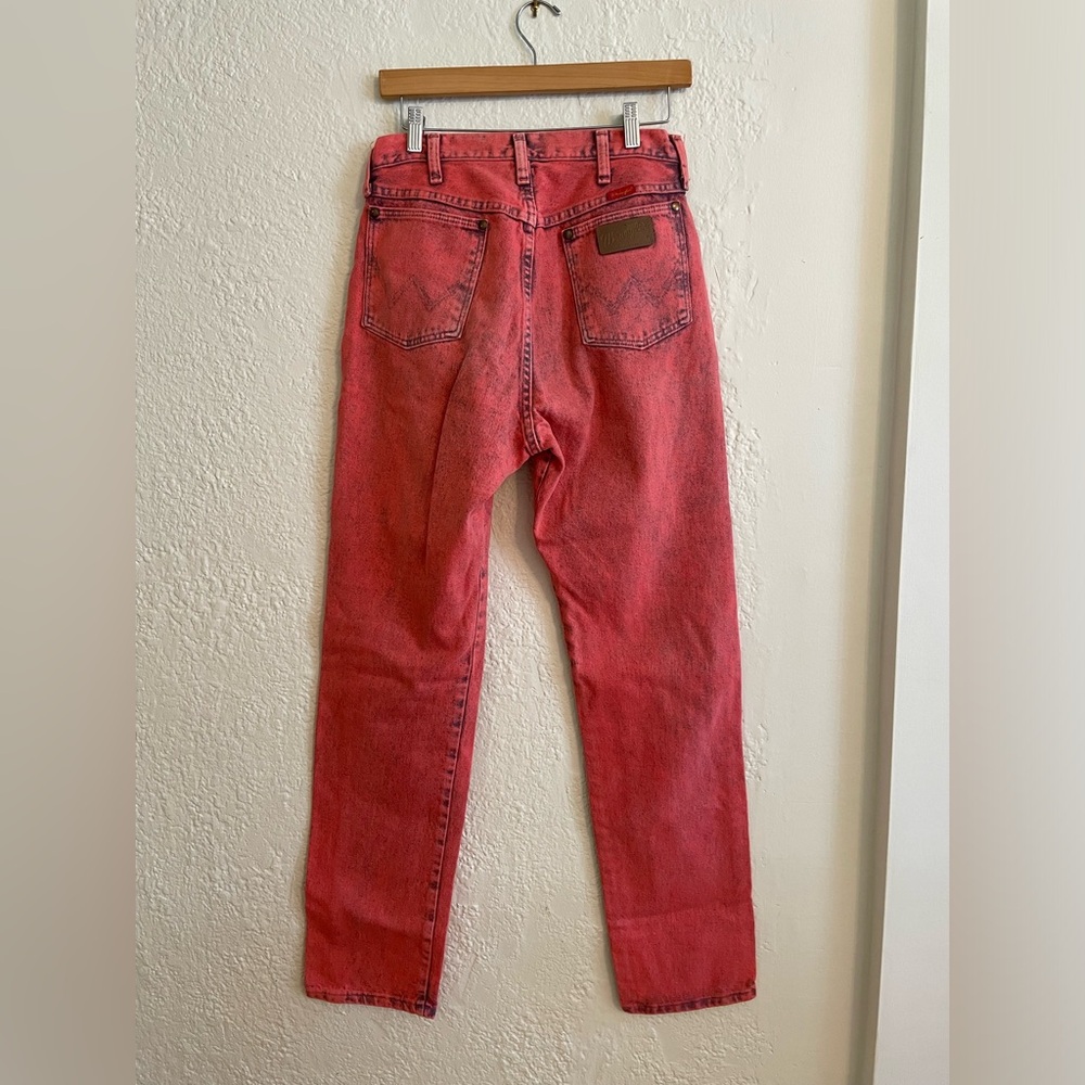 Vintage Pink Acid Wash Wrangler Jeans 80s 11/34 Cowboy Western Rodeo Bar…